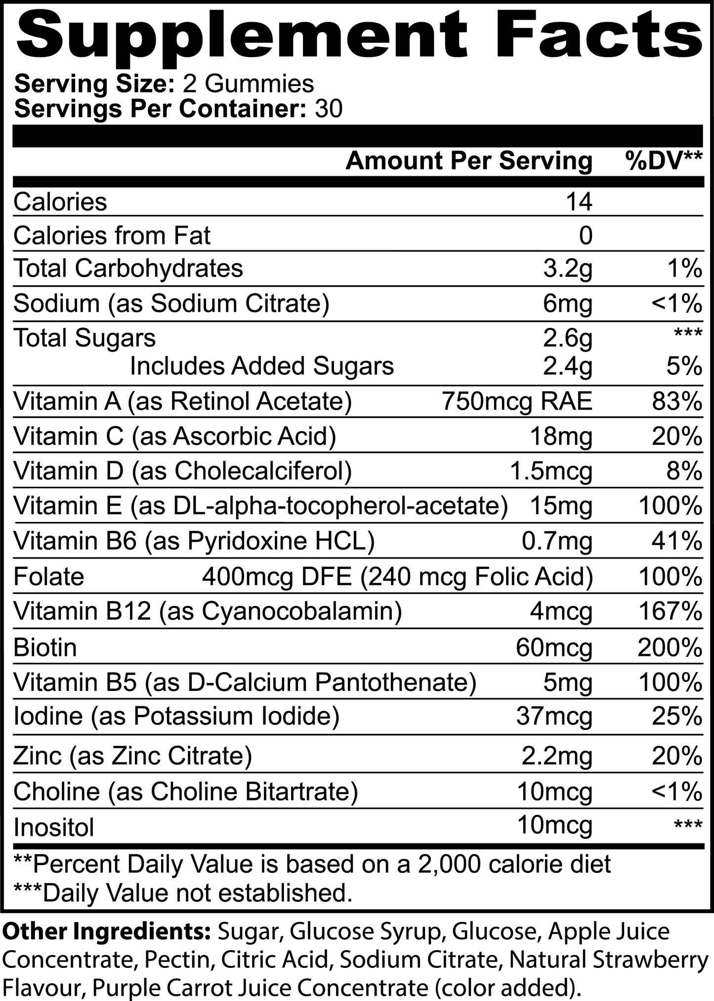 LACK OF VITAMIN ME - Multivitamin Bear Gummies (Adult)